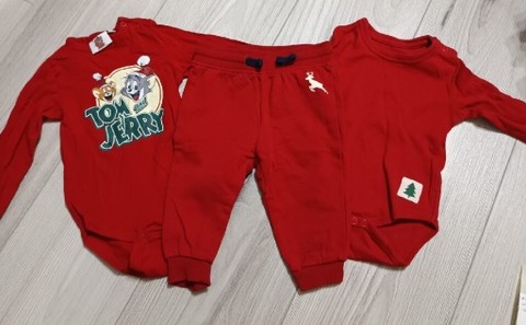 #4 - zestaw 3 ciuszków chłopięcych Święta rozmiar 74