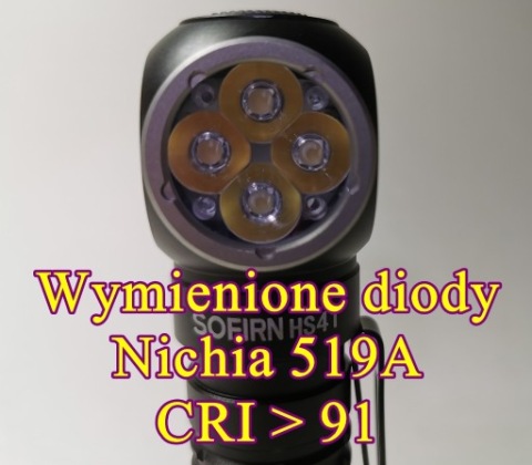 POTEZNA CZOLOWKA, 4 ДІОДИ NICHIA 519A, CRI>90, 5700K 
