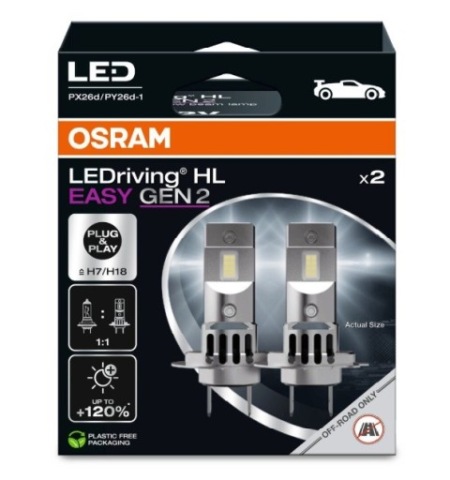 ЛАМПОЧКИ LED (СВІТЛОДІОД) OSRAM LEDRIVING HL EASY H7 6500K LED (СВІТЛОДІОД) GEN2 64210DWESY2-2HB 