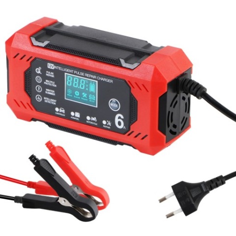 ЗАРЯДНИЙ ПРИСТРІЙ ЦИФРОВИЙ 12V 6A KWASOWO OLOWIOWYCH, ZELOWYCH, AGM 