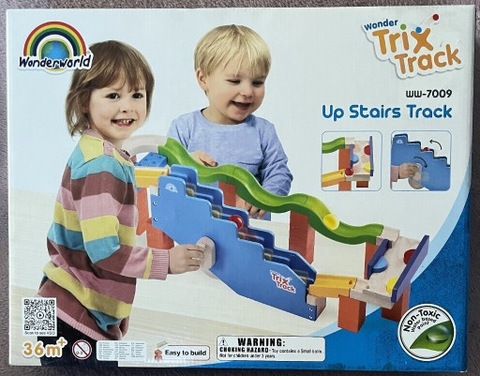 Wonderworld , Drewniany Kulodrom Trix Track - Zestaw Up Stairs Track