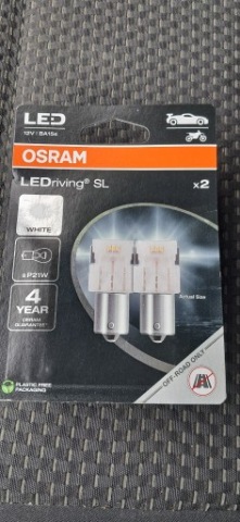 НОВЕ ЛАМПОЧКИ OSRAM LEDRIVING SL P21W LED (СВІТЛОДІОД) 12V BA15S, 2 SZT. 