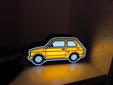 ЦВЕТ ОРАНЖЕВЫЙ FIAT КАК 126P ЛАМПОЧКА ДЕКОРАТИВНЫЙ USB MALUCH 