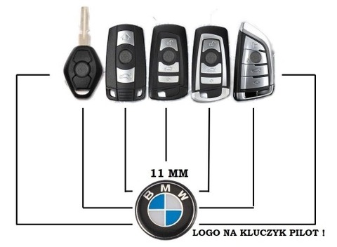 PEGADURA BMW EMBLEMA CONTROL REMOTO LLAVE 11MM ALUMINIO  