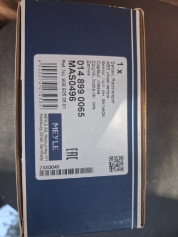 НОВИЙ ДАТЧИК ABS MEYLE 014 899 0065 MAS0496 (MERCEDES / VW) 