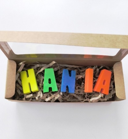 Personalizowane Kredki Świecowe z Wosku Pszczelego HANIA Hanna Eko Prezent