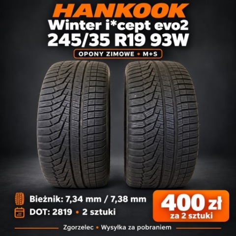 2 X HANKOOK WINTER I*CEPT EVO2 – 245/35 R19 93W – 2 ШТУКИ 