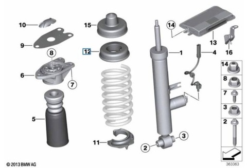 OE BMW 33536764419 ALMOHADA MUELLE SUPERIOR 2 PIEZAS  