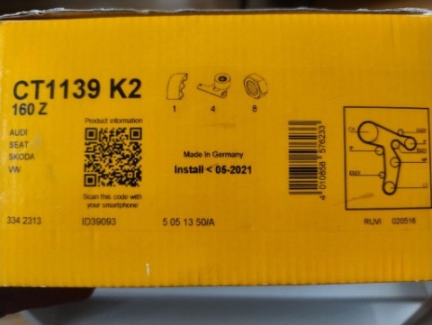 CT1139K2 ГРМ КОМПЛЕКТ ЕЛЕМЕНТИ 