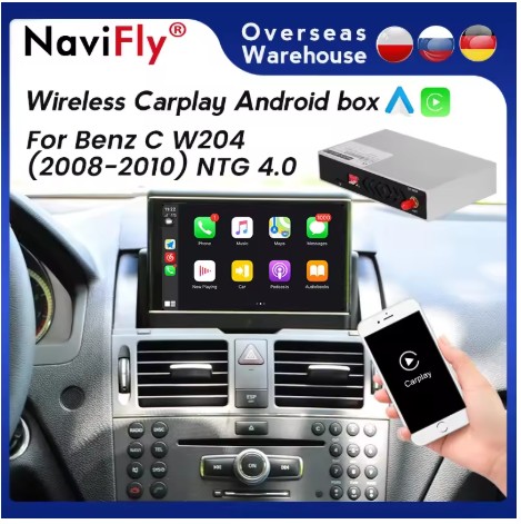 APPLE CARPLAY ANDROID АВТО БАГАЖНИК MERCEDES-BENZ C W204 2008-2010 NTG 4.0 