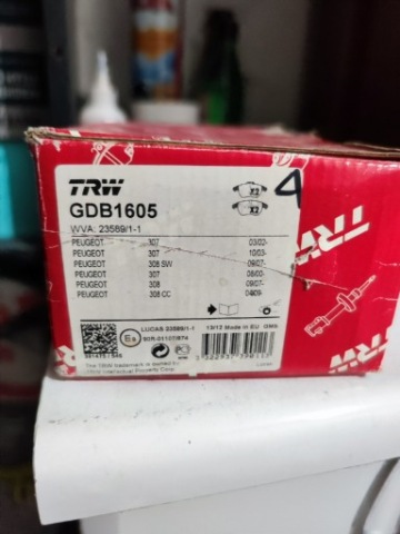 КОЛОДКИ ГАЛЬМІВНЕ TRW GDB1605 