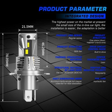 NOVSIGHT H4 100W  22000 LUMEN SIN ADAPTERA  