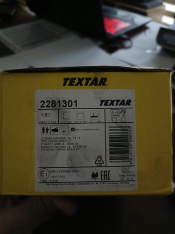 КОЛОДКИ ГАЛЬМІВНЕ ПЕРІД TEXTAR 2281301 