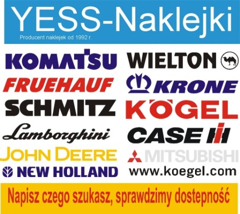 НАКЛЕЙКА 65CM CASE KRONE KOMATSU KOGEL KOGEL SCHMITZ LAMBORGHINI FRUEHAUF 