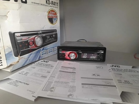 РАДИО JVC KD-R411 MP3 USB AUX + КОРОБКА + INSTRUKC