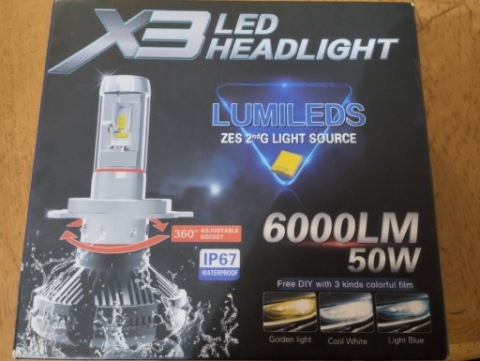 ЛАМПОЧКИ 2ШТ LED (СВІТЛОДІОД) H7 X3 ZES 50W 12000LM LUMILEDS 