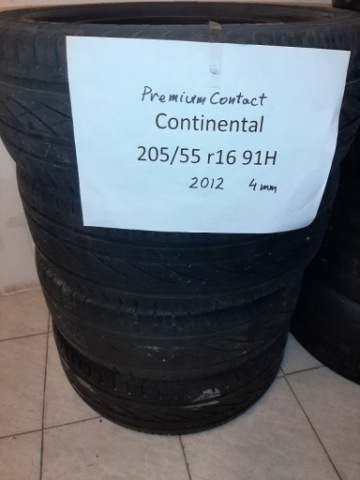 ПРОДАМ 4 ШИНИ CONTINENTAL PREMIUM CONTACT 205/55 R16 91H 2012 4 MM 