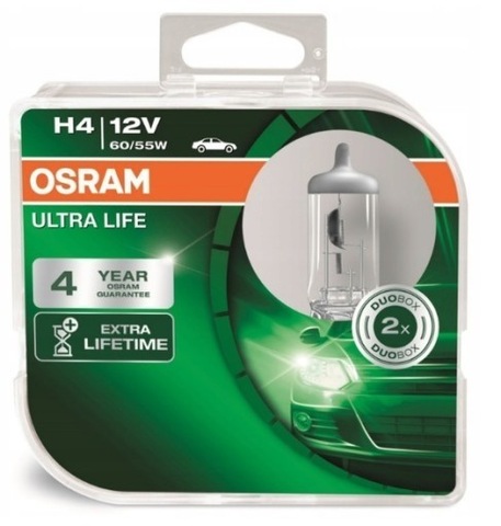 OSRAM ULTRA LIFE LUCES H4 12V 60/55W DUO 2 PIEZAS  