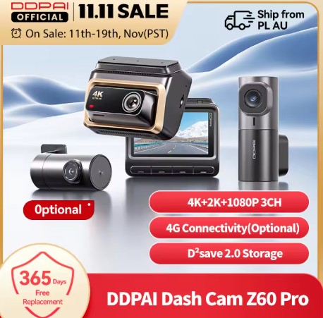 НОВА КАМЕРА АВТОМОБІЛЬНА DDPAI 4K Z60 PRO 