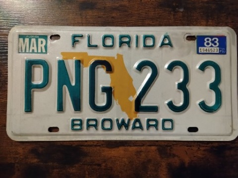 ТАБЛИЦЯ США FLORIDA 1983 