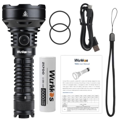 ЛІХТАРИК TAKTYCZNA WURKKOS TD01 2200LM + АКУМУЛЯТОР 
