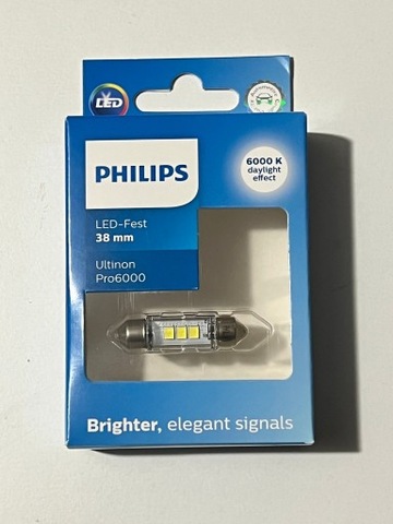 PHILIPS LED (СВІТЛОДІОД) C5W 38MM 6000K ULTINON PRO6000 НОВИЙ