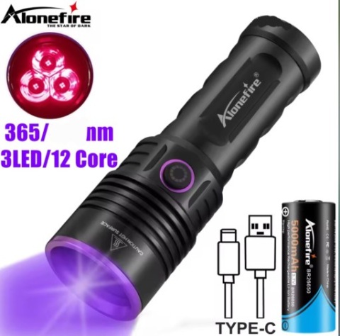 ЛІХТАРИК UV 60W ВИСОКОГО ПОТУЖНОСТІ 3X365NM ALONEFIRE SV53 