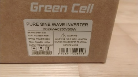 ПЕРЕТВОРЮВАЧ GREENCELL 24V 500W/1000W ЧИСТИЙ SINUS 