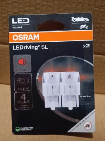 OSRAM ЛАМПОЧКИ LEDRIVING SL W21W RED LED (СВІТЛОДІОД) ЧЕРВОНІ 