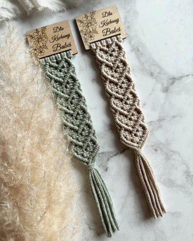 Zakładka do książki na dzień babci i dziadka makrama prezent