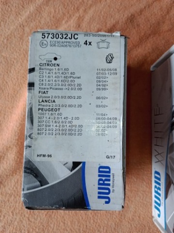 КОЛОДКИ КЕРАМІЧНІ RENAULT, CITROEN JURID 573032JC 