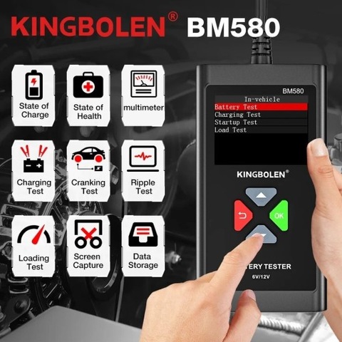 ТЕСТЕР АККУМУЛЯТОРА KINGBOLEN BM580 PL фото