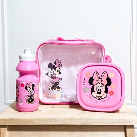 Myszka Minnie zestaw śniadaniowy Disney bidon pojemnik na kanapki torebka 