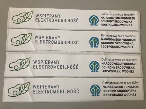 4 НАКЛЕЙКИ - „WSPIERAMY ELEKTROMOBILNOSC NFOSIGW” фото