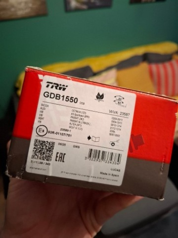 КОЛОДКИ ГАЛЬМІВНЕ ПЕРІД TRW GDB1550 