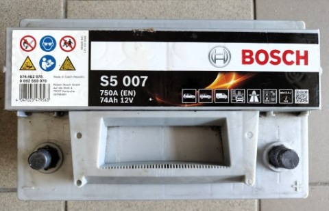 АКУМУЛЯТОР BOSCH S5 74AH 750A 12V 