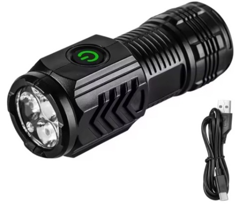 ФОНАРИК AKUMULATOROWA 3 СВЕТОДИОДНЫЕ – 5 TRYBOW SWIECENIA, USB-C МОЩНАЯ 