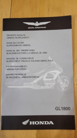 ОРИГІНАЛ ІНСТРУКЦІЯ HONDA GL1800, GOLDWING ПОДУШКА POWIETRZNA. 