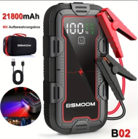 POWERBANK JUMP СТАРТЕР BOOSTER АВТО ПУСК AWARYJNY BSMOOM B02 80,6WH 