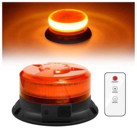 ПОПЕРЕДЖУЮЧІ ОБЕРТАЛЬНЕ ЖОВТЕ СВІТЛО LED (СВІТЛОДІОД) СВІТЛОДІОДНА БАЛКА Z ПУЛЬТОМ 12-24 V 9 TRYBOW 