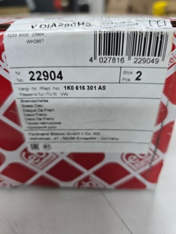 ДИСКОМ ТОРМОЗНОЙ FEBI BILSTEIN 22904 