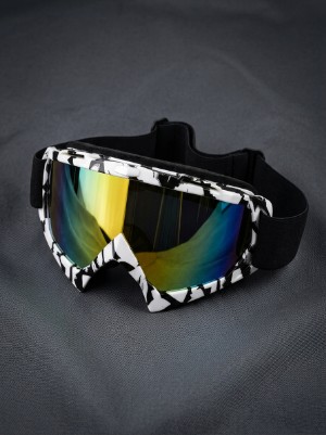 НОВЕ ОКУЛЯРИ ЛИЖ / SNOWBOARDOWE – LUSTRZANE SZYBKI, CZARNO-BIALY УЗОР 