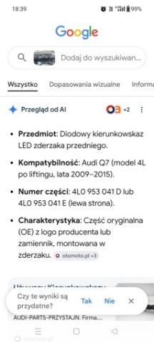 DIODE KIERUNKOWZKAZ LED BUMPERS FRONT AUDI Q7 