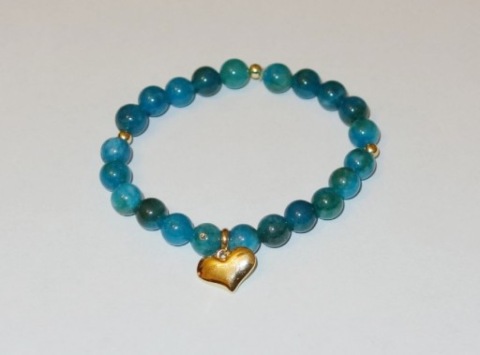 Bransoletka z kamieni naturalnych z sercem damska + gratis