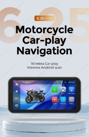 6.25 РЕЄСТАТОР МОТОЦИКЛЕТНИЙ FHD CARPLAY ANDROID АВТО IP67 DUAL КАМЕРА 
