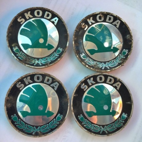 4X КОВПАЧОК ТИТАНОВІ ДИСКИ SKODA 6U0601151L 56MM ОРИГІНАЛ 