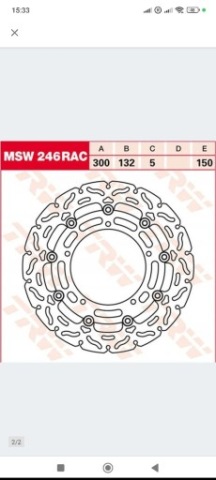 ДИСКОМ ГАЛЬМІВНОЮ TRW MSW246RACLUCAS YAMAHA FZ6 XJ6 