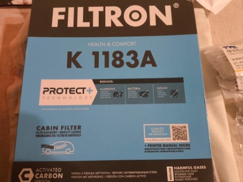 ФІЛЬТР САЛОННИЙ ВУГЛЕЦЕВИЙ K1183A 