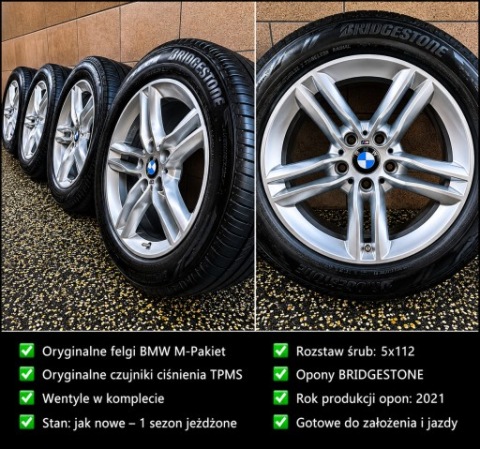 BMW M-PAKIET – ОРИГІНАЛ КОЛЕСА Z ДАТЧИКАМИ TPMS | СТАН ЯК НОВЕ 225/55/R17 