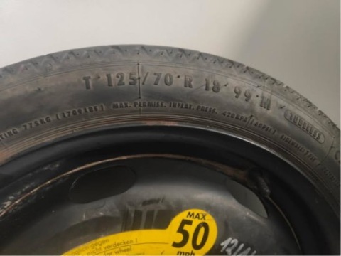 КОЛЕСО ДОКАТКА ЗАПАСНЕ 1K0601027B A3 8P GOLF 5X112 3,5JX18 ET25,5 T125/70 